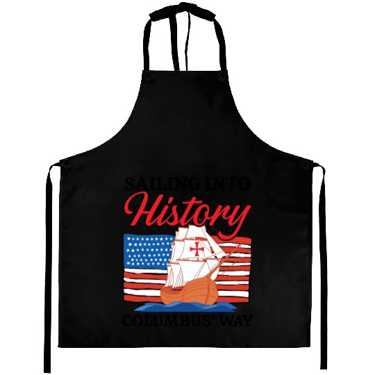 Sailing Into History Columbus' Way Columbus Day Aprons