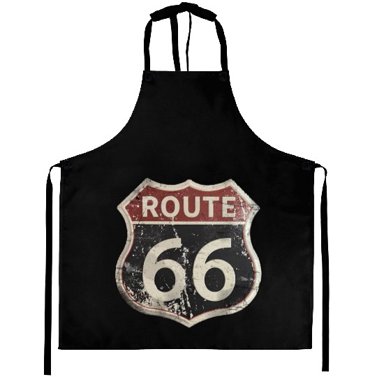 Route 66 vintage sign Aprons