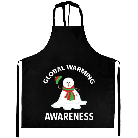 Snowman Global Warming Awareness Collection Aprons