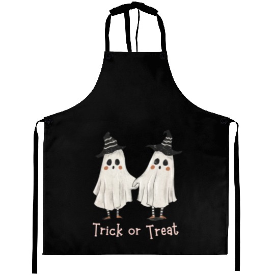 Trick or treat funny Halloween couple Aprons
