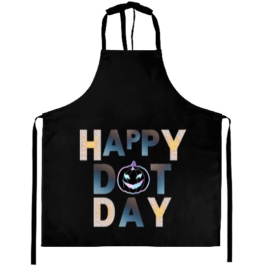 Happy dot day pumpkin polka dot Aprons