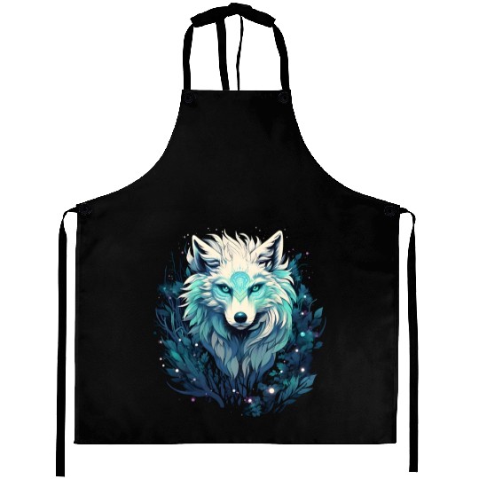 Celestial Lunar Wild Wolf Aprons