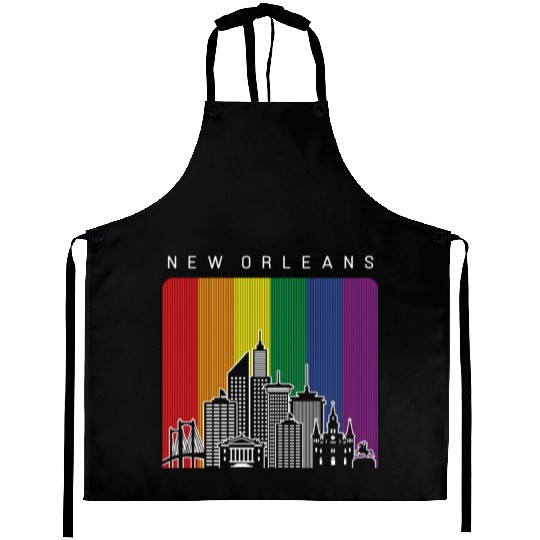 New Orleans Louisiana Rainbow Flag LGBT Pride Aprons