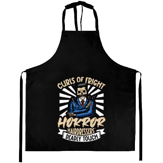 Horror Barber Spooky Hairdresser Hairstylist Hair Aprons