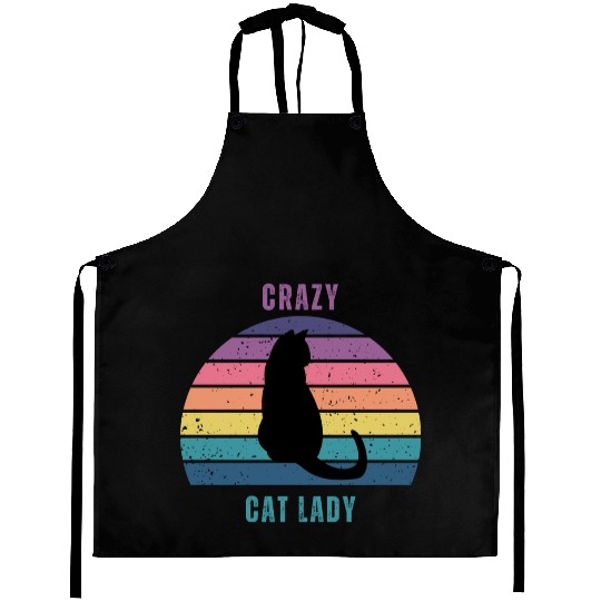 crazy cat lady Aprons