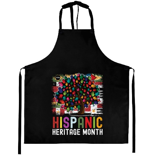 Hispanic Heritage Month Hand Flags Latin Aprons