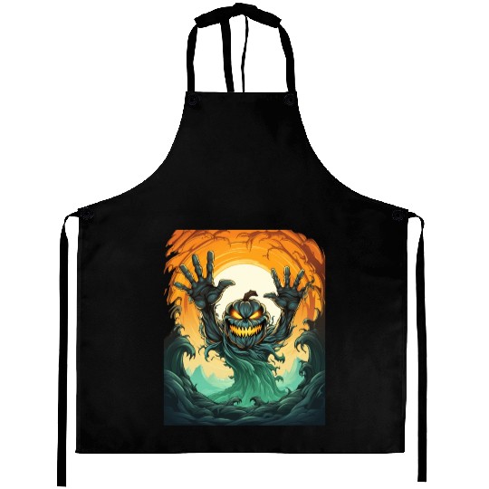 Halloween Emerging Hands Spooky Pumpkin Aprons