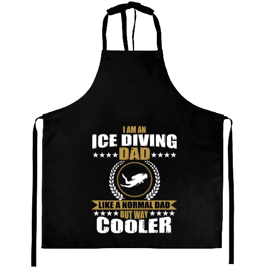 Funny Ice Diving Dad For Men Aprons