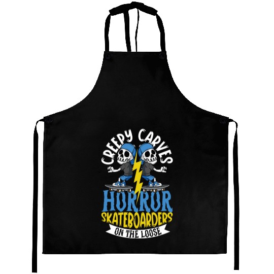 Spooky Horror Skateboarder Halloween Skateboarding Aprons