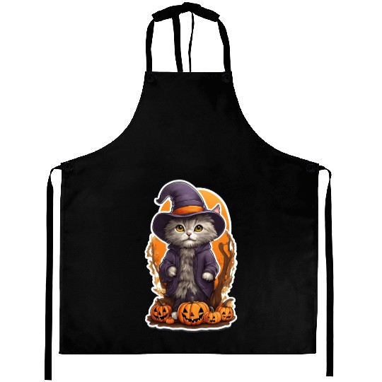 Happy Halloween Pumpkin Cat 42 Aprons