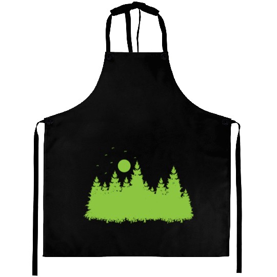 Forest with Leaves in Environment Aprons