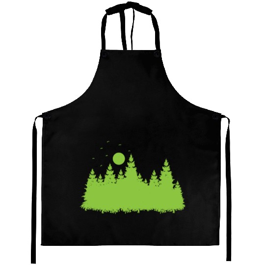 Forest with Leaves in Environment Aprons