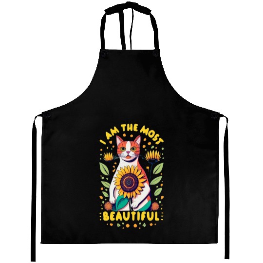 Cat with Flowers Amazing Aprons Design for Pets