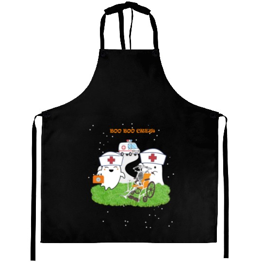 Funny Halloween Boo Boo Crew Ghost Nurse Aprons