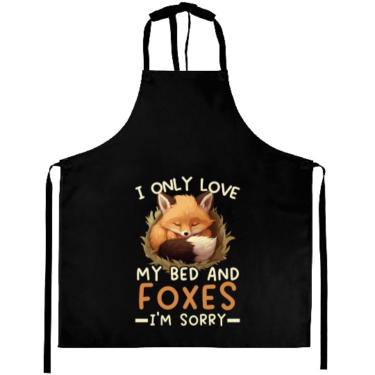 Sleeping Fox Sleepyhead Napping Sleep Fox Lover Aprons
