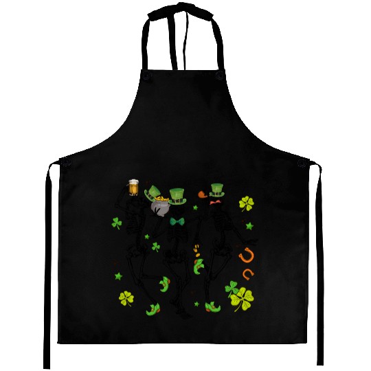 Skeleton Saint Patrick s Day Aprons