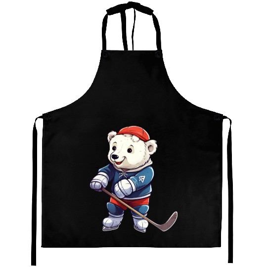 Polar bear hockey player Aprons