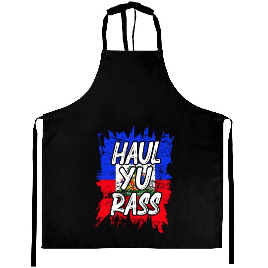 Haul Yu Rass Afro Pride Kriol Haiti Flag Aprons