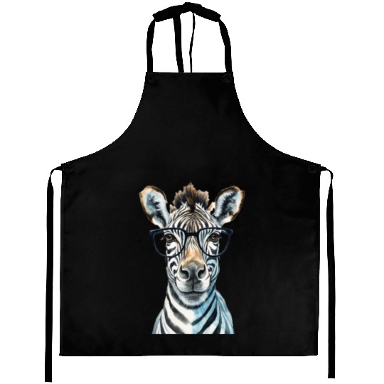Funny Zebra Wearing glasses Aprons