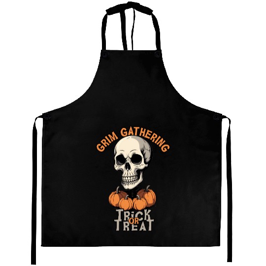 Grim Gathering. Halloween Trick or Treat Aprons