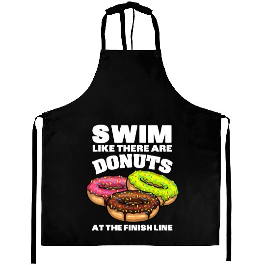 Funny Swimming Donut Design Men Women Swimmer Aprons