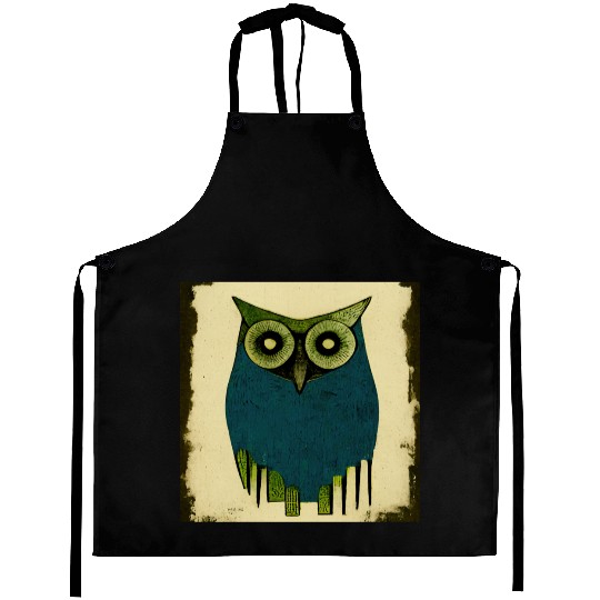 Mod Owl: Woodcut Owl Aprons