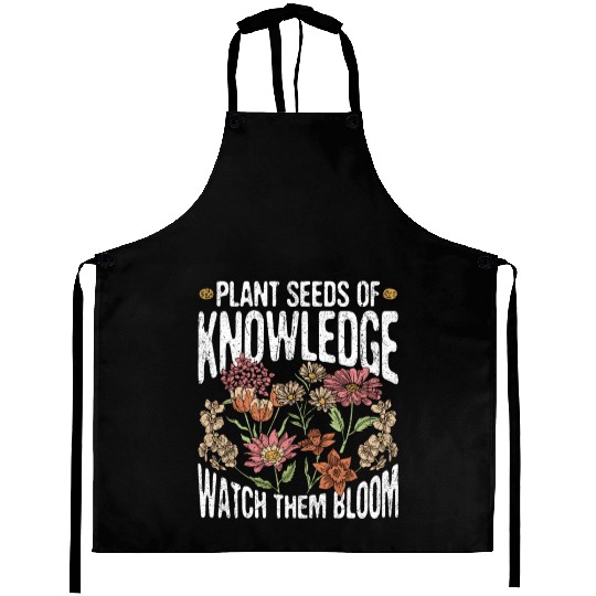 Teacher Wildflower Plant Seeds Of Knowledge Aprons