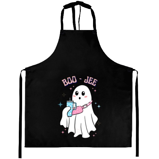 BOO-JEE Spooky Cute Ghost Halloween Costume Design Aprons