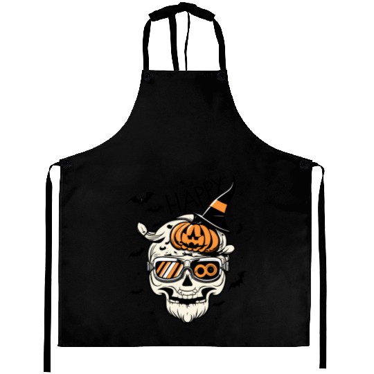 Skull Candy Punppkin Halloween Aprons