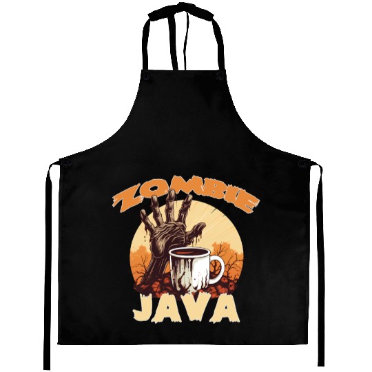 Zombie Java Coffee and Halloween Aprons