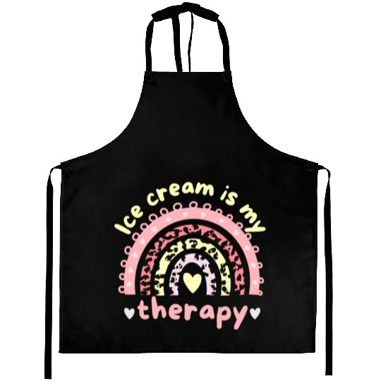 ice cream is my therapy Aprons