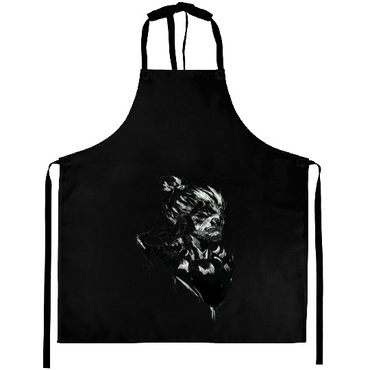 Monochrome Street Fighter: Akuma's Knightly FanAr Aprons