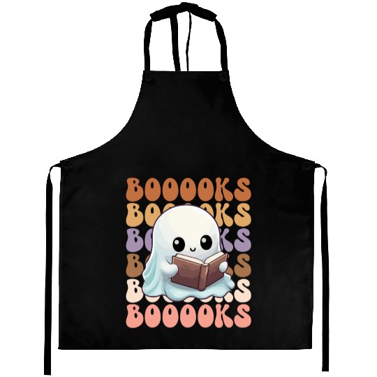 Cute Ghost Reading Books | Booooks | Funny Aprons