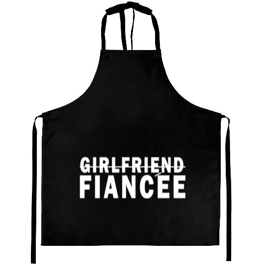 Girlfriend Fiancee Couple Engagement Engaged Aprons