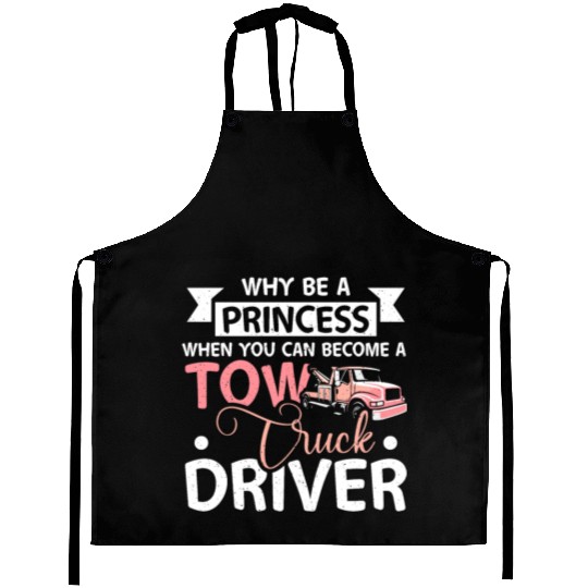 Girl prinzess tow truck driver Aprons