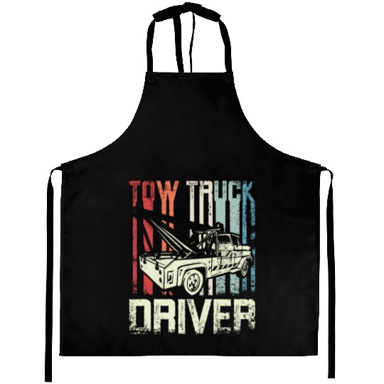 Cool Retro Vintage Tow truck Driver Aprons