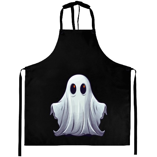 Funny Halloween Pumpkin With Cute Ghost Aprons