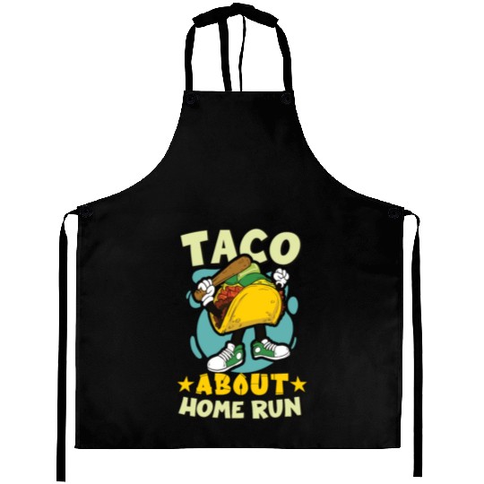 Taco Mexican Food Baseball Card Baseball Player Aprons