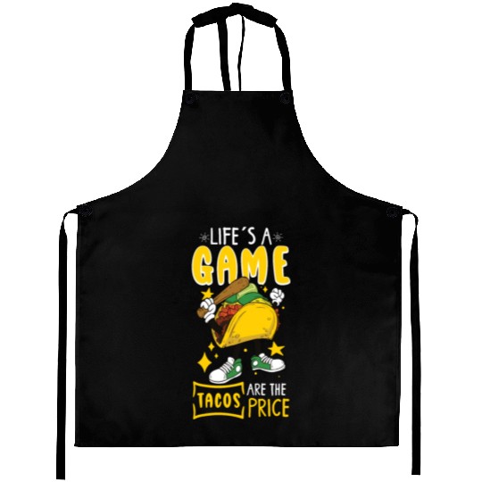 Taco Mexican Food Baseball Card Baseball Player Aprons