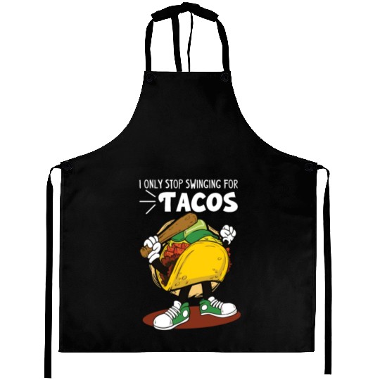 Taco Mexican Food Baseball Card Baseball Player Aprons