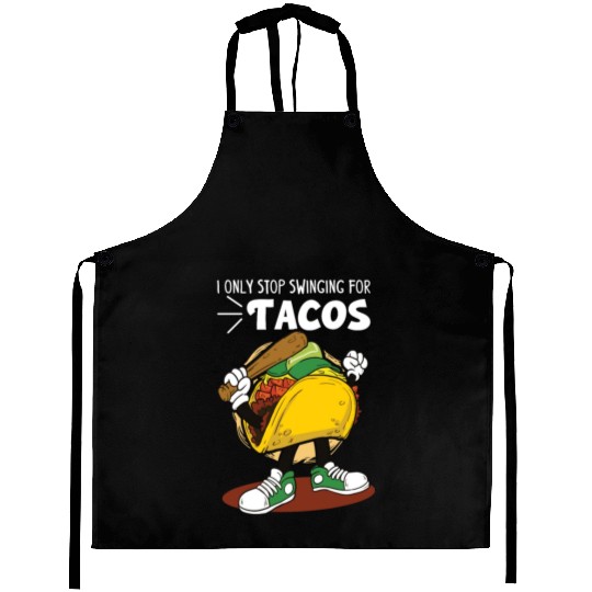 Taco Mexican Food Baseball Card Baseball Player Aprons