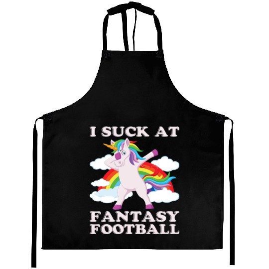 I suck at fantasy football dabbing unicorn funny Aprons