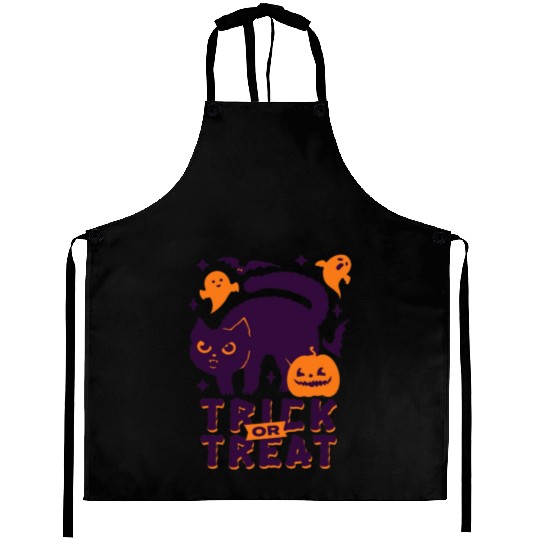 Trick or Treat Cats and Pumpkins Aprons