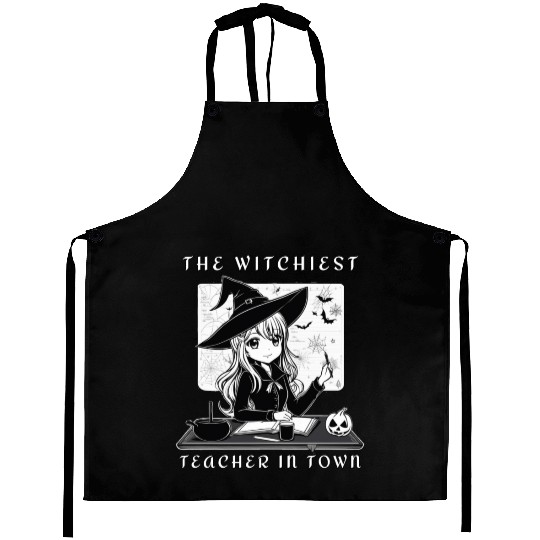 The witchiest teacher in town Halloween Witch Aprons