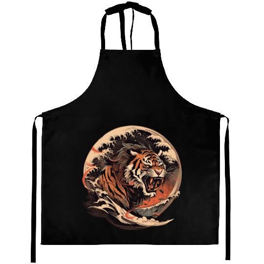Tokyo Asia 80s Japanese Retro Tiger Aprons