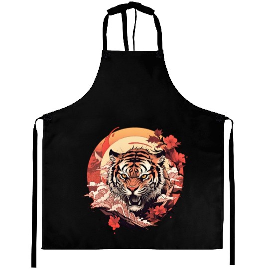Tokyo Asia 80s Japanese Retro Tiger Aprons