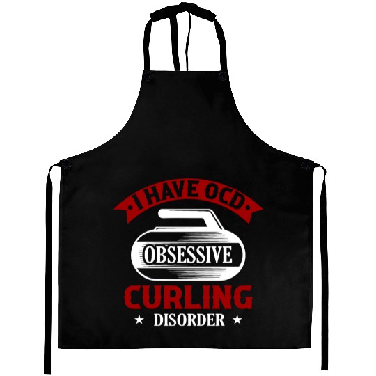 I Have OCD Obsessive Curling Disorder Ice Sport Cu Aprons