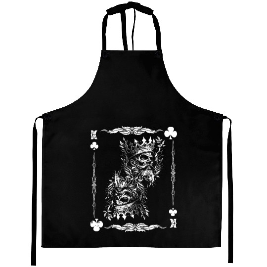 Gothic Card Game Clubs King Creepy Aprons
