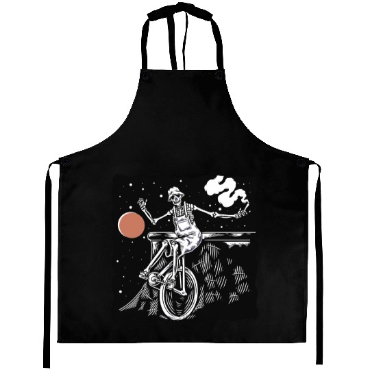 SKELETON AND BIKE Aprons