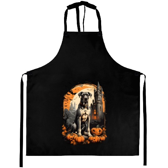 A Great Dane Halloween Adventure Aprons